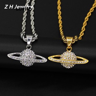 Lovito Colares Elegantes De Personalidade Hip Hop Planeta Strass Simples Para Mulheres LCS05148