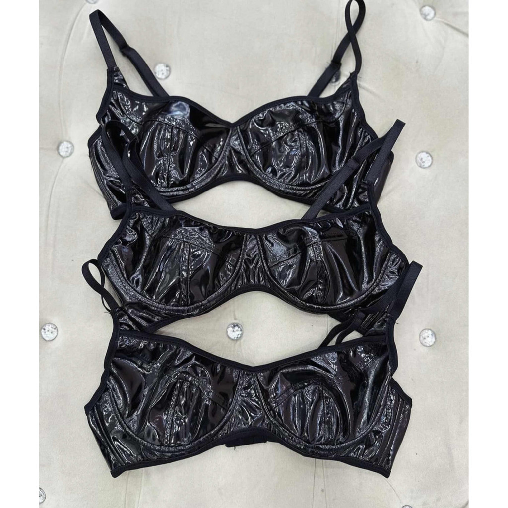 Cropped Top Vinil Alcinha Feminino Decote Regulagem