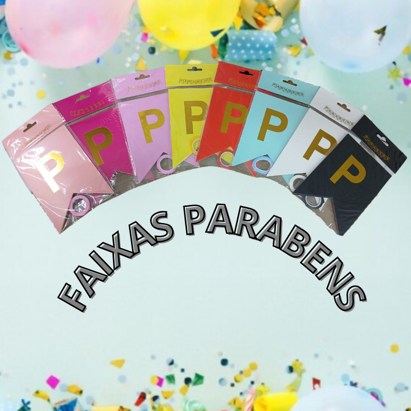 Faixas de Parabéns Coloridas Para Evento Decoracao De casa