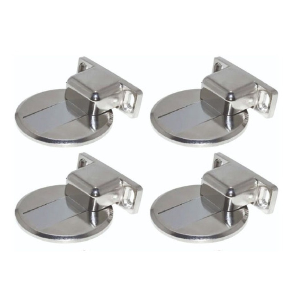 Kit 4 Prendedor Trava De Porta Batente Magnetico Slim Aço Cromado Bwinx - Home & Living