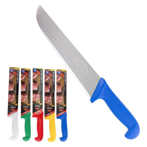 Faca Carne Açougue Churrasco Profissional 10 Corneta Premium Cor Azul
