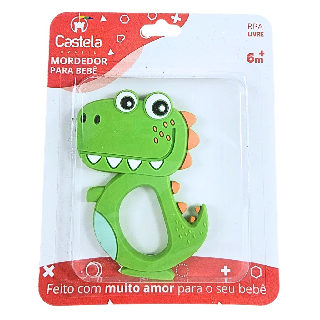 Mordedor Massageador de Gengivas Macio Dinossauro Livre Bpa Infantil Castela em Oferta na Shopee