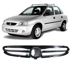 Grade Frontal Preta GM Corsa Sedan Classic 2003 a 2012 Preta Modelo Original GR0004