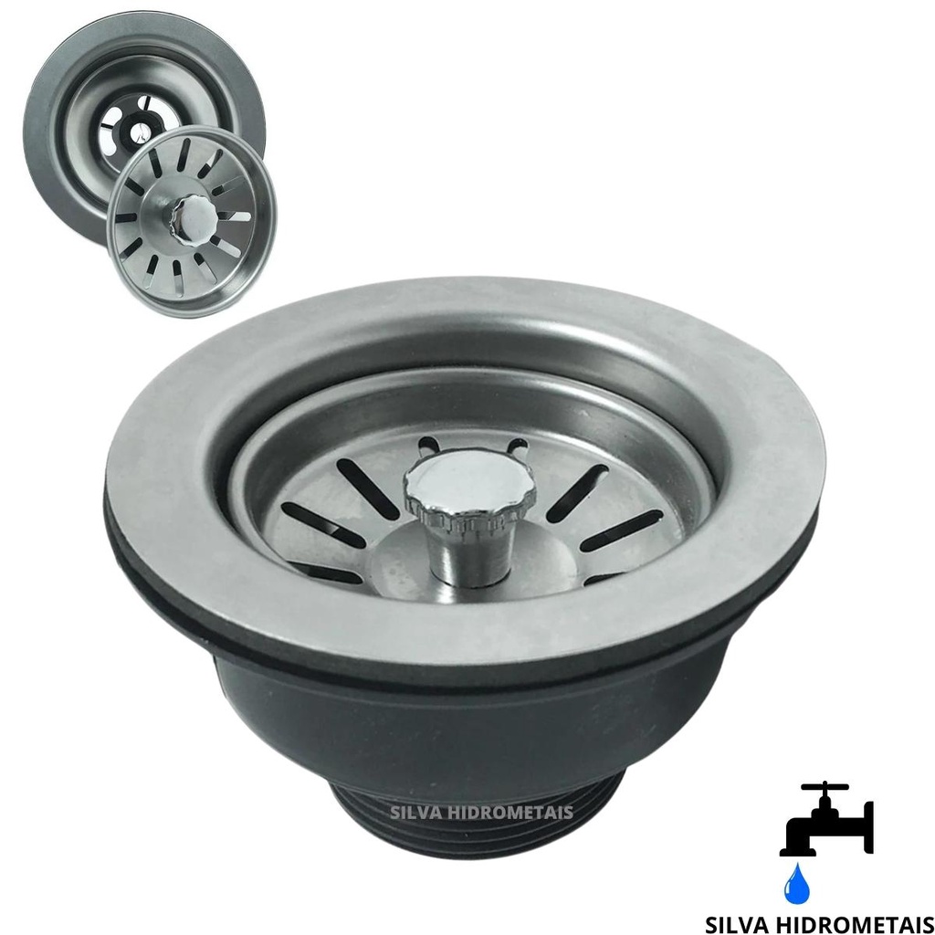 Válvula Americana Escoamento P/ Pia Cozinha 3.1/2 Aço Inox em Oferta na Shopee