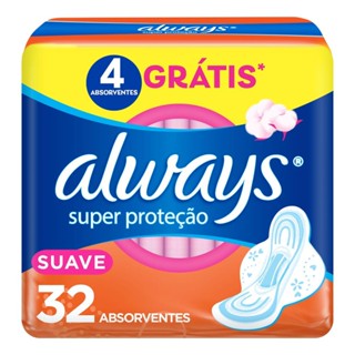 Absorvente Always Super Proteção Suave com Abas 32 Unidades