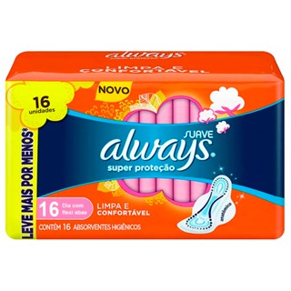 Absorvente Always Básico Suave Com Abas Com 16 Unidades