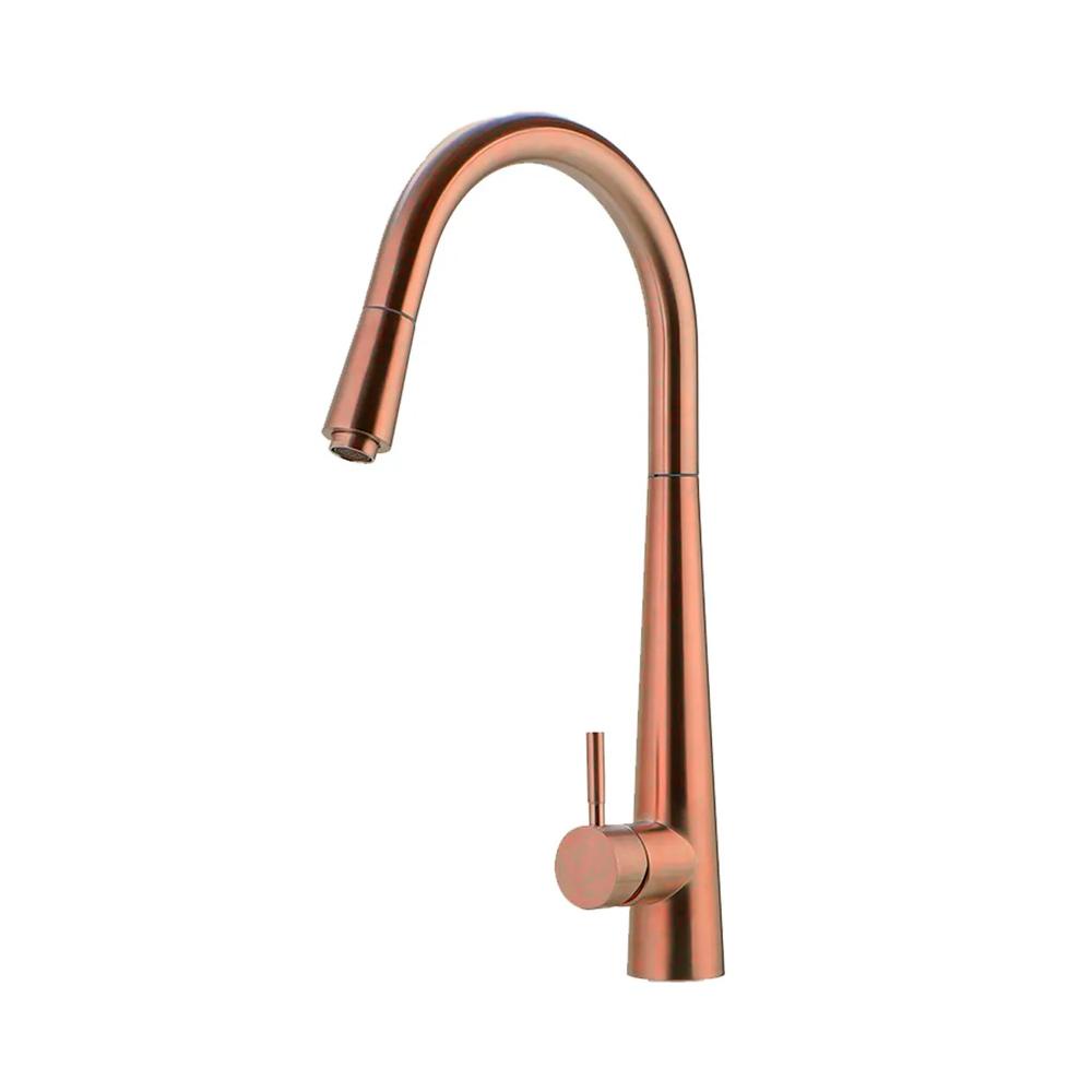 Torneira para cozinha Gourmet Misturador Monocomando Extensível em Aço inox Escovado Apurema Pingoo - Dourado Rose em Oferta na Shopee