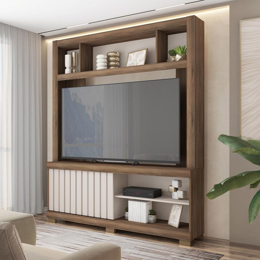 Estante Para TV até 60 Polegadas Franco Marrom Caemmun - Home & Living