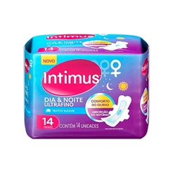 Absorvente Intimus com Abas Dia/Noite Ultra Fino Suave c/14un