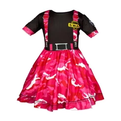 Roupa de Policial Infantil Feminina Rosa Vestido Swat Camuflado