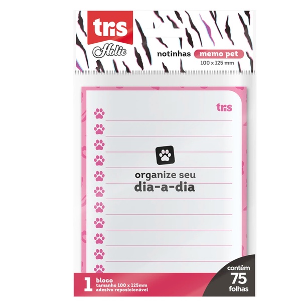 Bloquinho Checklist Autoadesivo Patinha 75F