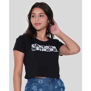 Blusa Cropped Juvenil Cartoon Network Preta