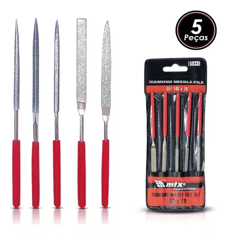 JOGO DE LIMA AGULHAS DIAMANTADAS COM 5 PÇS em Oferta na Shopee