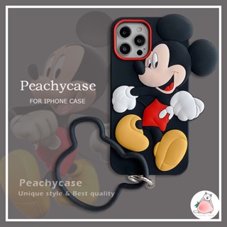 Capa De Silicone Fofo Disney Mickey Para Telefone Celular Compatível Com iPhone 15 14 Plus 13 12 Pro Max 11 Xr Xs 7 8Plus Traseira Macia E Resistente A Choques