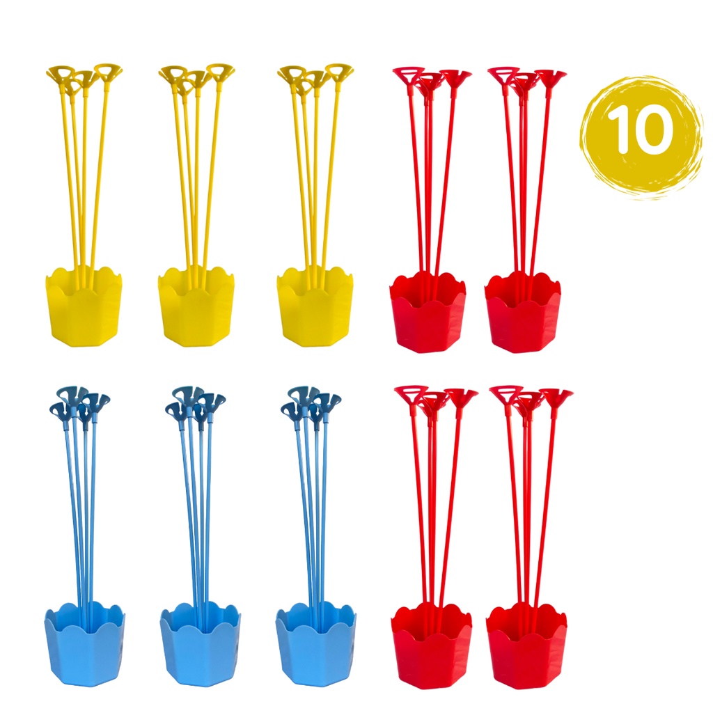 Centro de Aniversário Cachepot Suporte pega balão sortidos c/10 un