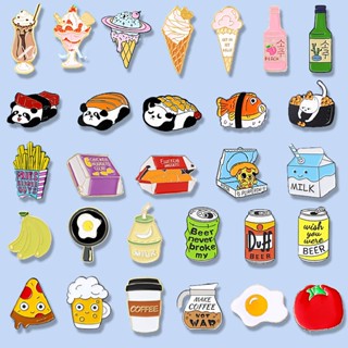 41 Estilos Criativo Alfinete De Lapela Alimento Sushi Sorvete De Leite Esmalte De Café Gourmet Crachá De Ovo Jóias De Estilo