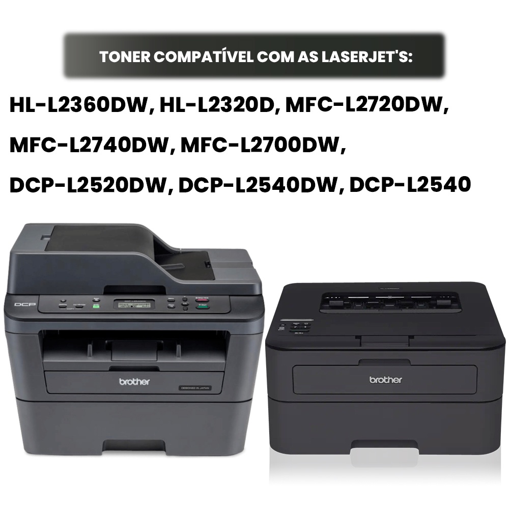 Kit 03 Toner TN2340 compatível para impressora Brother MFCL2700DW 2.6K