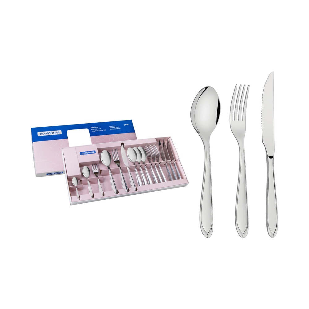 Faqueiro Tramontina Inox Facas de Churrasco Laguna 24 Pç
