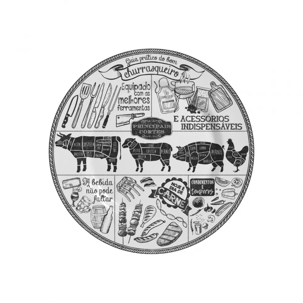 Conjunto com 6 Pratos de Sobremesa Churrasco 3 Ø21cm