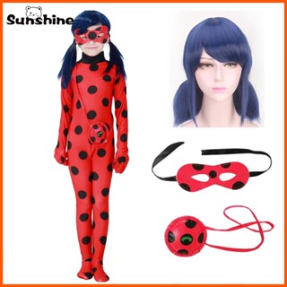 Kids Lady Bird Bugg Cosplay Traje De Pássaro Vermelho Conjunto De Macacão Para Crianças Tema De Aniversário Inseto Zipper Tight Jumpsuit