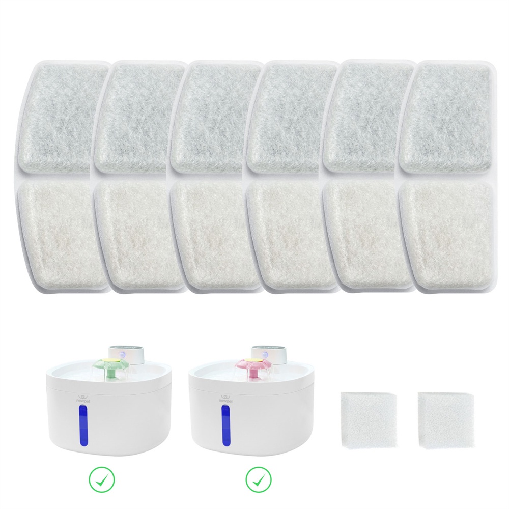 Filtros de substituição para dispensador de fonte de água de aço inoxidável newpet com sistema de filtragem de 6 camadas, 6 pacotes em Oferta na Shopee