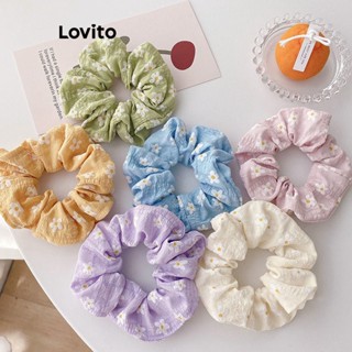 Lovito Tiaras de Cabelo de Algodão Floral Ditsy Casual para Mulheres LFA05177 (Verde/Azul/Amarelo)