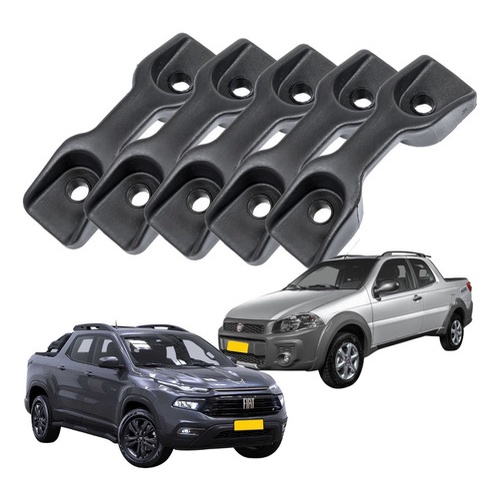 Kit 5 Gancho Caçamba Fiat Strada 1998 A 2021 Toro
