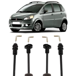 Par Cabo Fechadura Porta Dianteira Traseira Idea 2004 a 2016