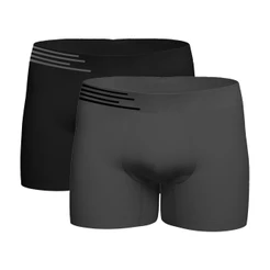 Kit 2 Cueca Boxer Microfibra Up Underwear 436 - Preto/Cinza