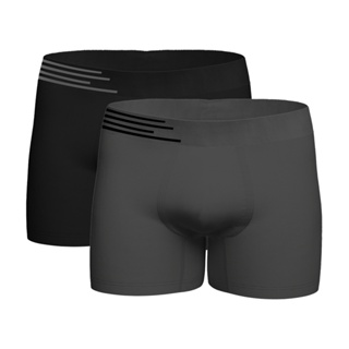 Kit 2 Cueca Boxer Microfibra Up Underwear 436 - Preto/Cinza em Oferta na Shopee