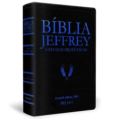 Bíblia Jeffrey de Estudos Proféticos King James | BKJ 1611 | Letra Normal | Capa Luxo Preta e Azul
