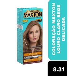 Tinta de Cabelo Maxton Forte e Empoderada Louro Claro Bege Delicada 8.31