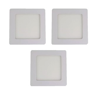 Kit 3 Paineis de Led Plafon Embutir 6w Quadrado Branco Quente 3000k em Oferta na Shopee