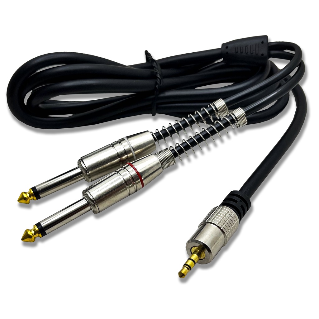 Cabo P2 Estéreo X 2 P10 Mono 1,80mts Profissional Plug Metal