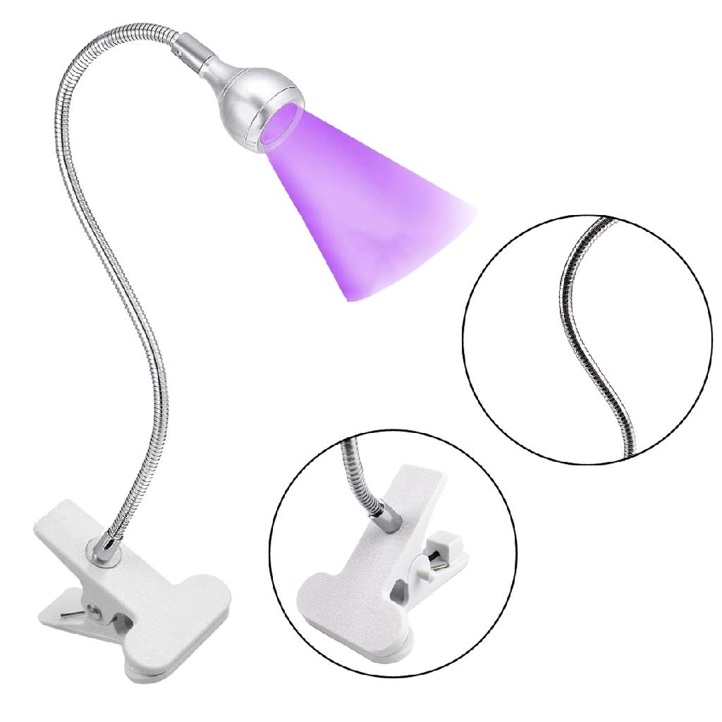 Luz Led UV Lanterna Mesa com Garra Secagem Unhas Gel Luminária Mini Cabine Unha Alongamento Manicure