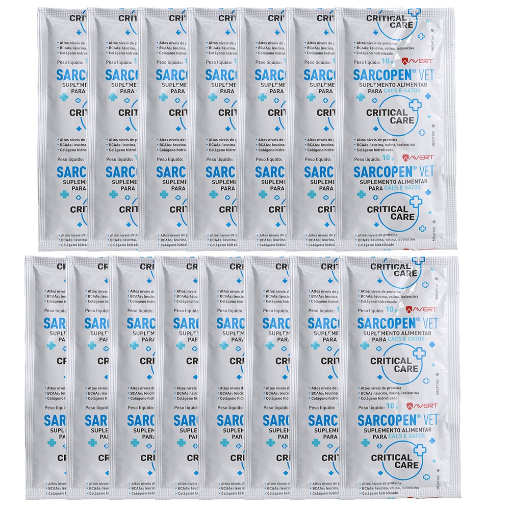 Kit 15 Suplementos Sarcopen Vet Para Cães e Gatos Avert 10g