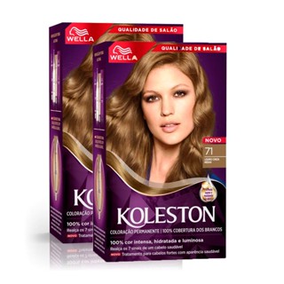 Kit 2 Tintura Creme Koleston Wella Louro Cinza Médio 71