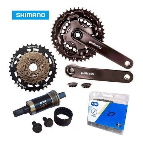 Kit Pe De Vela Shimano Corrente Catraca 7v Central Bike 301
