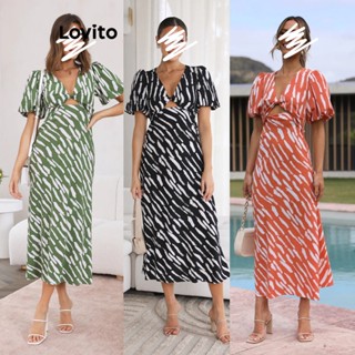 Lovito Vestido Elegante Com Recorte Geométrico Para Mulheres LNL39114 (Laranja Vermelho/Verde/Preto)