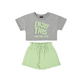 Conjunto Blusa e Short Clochard Infantil Guloseima em Oferta na Shopee