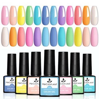 Conjunto de Pastel de esmalte de unha Pastel Gel, 12 Cores Primavera Verão Gel Polidor Conjunto de Pastel Brilhante Roxo Amarelo Verde Embebido Macaron Série Conjunto de esmalte de unha Conjunto de Iniciação à Manicure de Doces Adequado para Meninas Menin