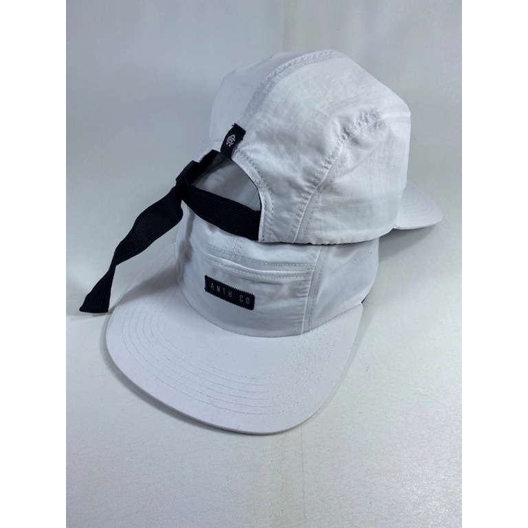 Boné Five Panel Anth Co Original Strapback Aba Reta Impermeável Branco - Acompanha Adesivos