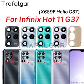 Lente De Vidro Da Câmera Traseira Para Infinix Hot 11 G37 X689F Substituição Com Adesivo