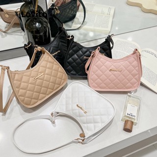 Lovito Casual Bolsa de Ombro Feminina Lisa Pequena Acolchoada L50AD123 (Cáqui/Branca/Rosa/Preta)