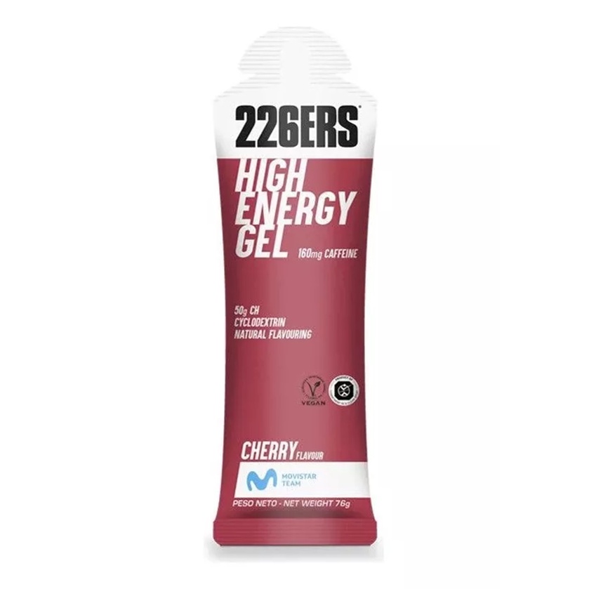 226ERS High Energy Gel Kit 3 Sachês 76g Vegano Sabor Cereja