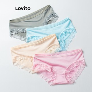 Lovito Calcinhas Elegantes De Renda Lisa Para Mulheres LNL43048