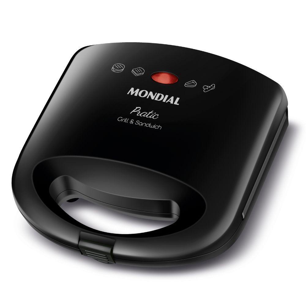 Sanduicheira e Grill Preto Mondial SN-01 Preto em Oferta na Shopee