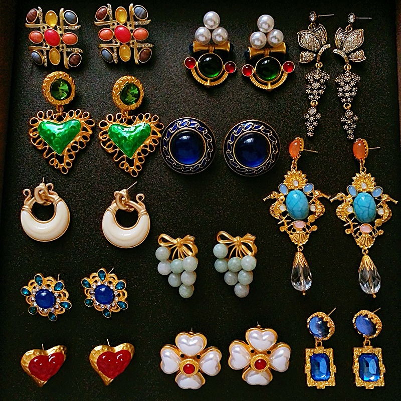 Brincos Brincos Acessórios de moda Brincos femininos Brincos medievais vintage Agulha de prata Brincos retrô de metal desgastado Temperamento francês Brincos estilo palácio femininos