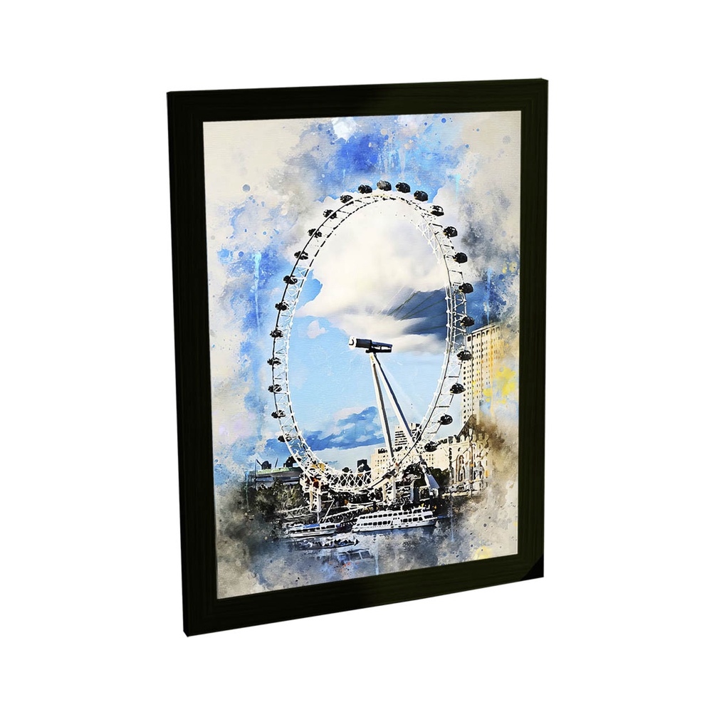 Quadro Decorativo A4 Roda Gigante London Eye Londres Inglaterra