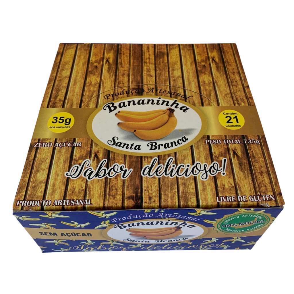 Doce Bananinha Santa Branca Zero Açúcar 100% Natural C/21un